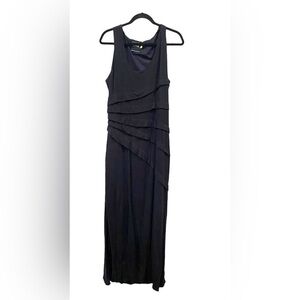 Lysse Lined Shaper Layered Maxi Dress Black Large
